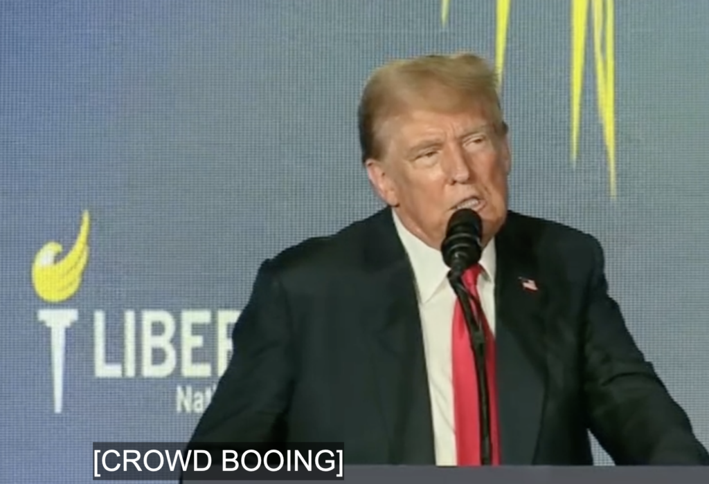 Trump Booed And Screamed At By Audience At Libertarian Convention While Begging For Their Votes: “Bullshit!”